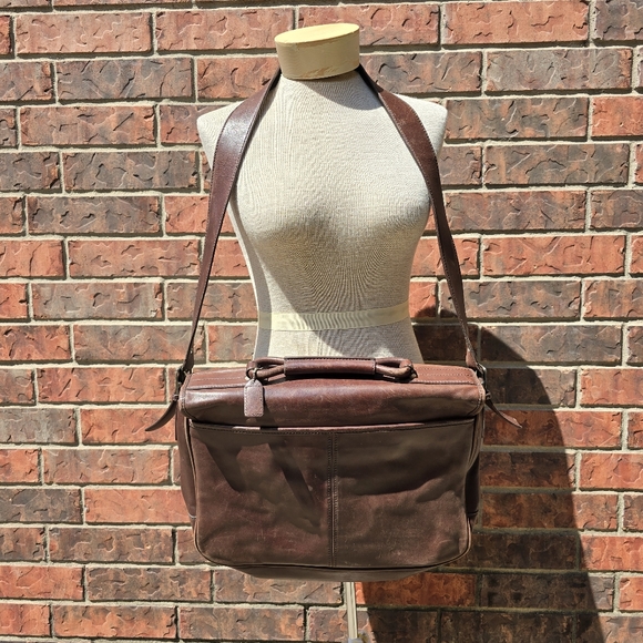 Coach Logan Rich Choco Brown Leather Large Briefcase Portfolio Laptop Bag 5238 - Picture 3 of 16